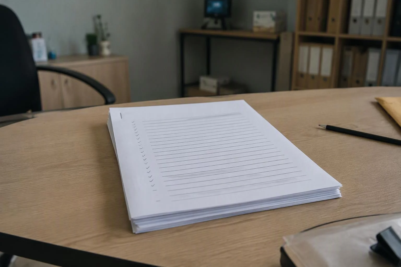 Folhas grampeadas com o regimento do conselho e marcações na margem